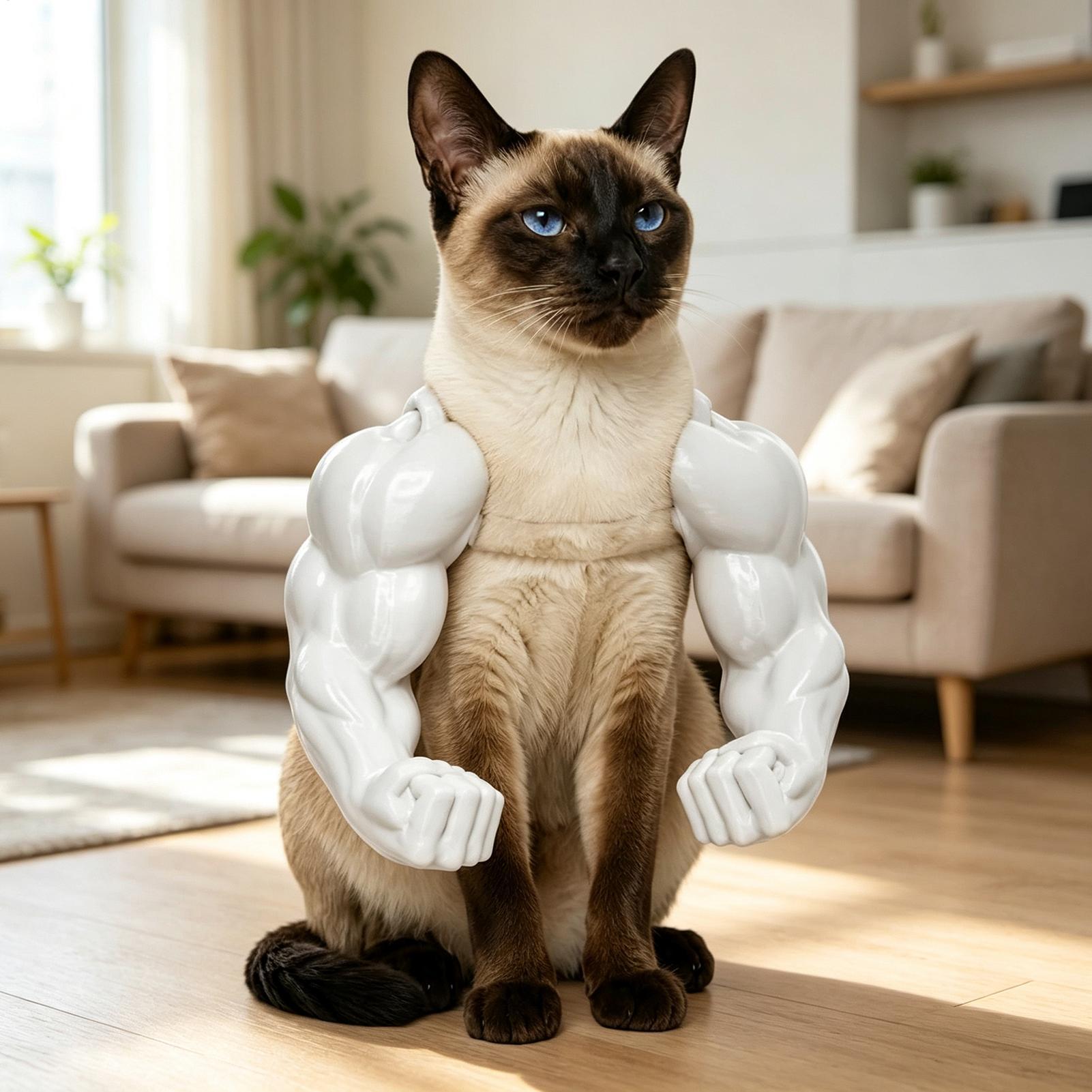 Funny Cat Muscle Arm 3D Printe - огляд і ціна Interactive Squeaky Plush Dog Toy