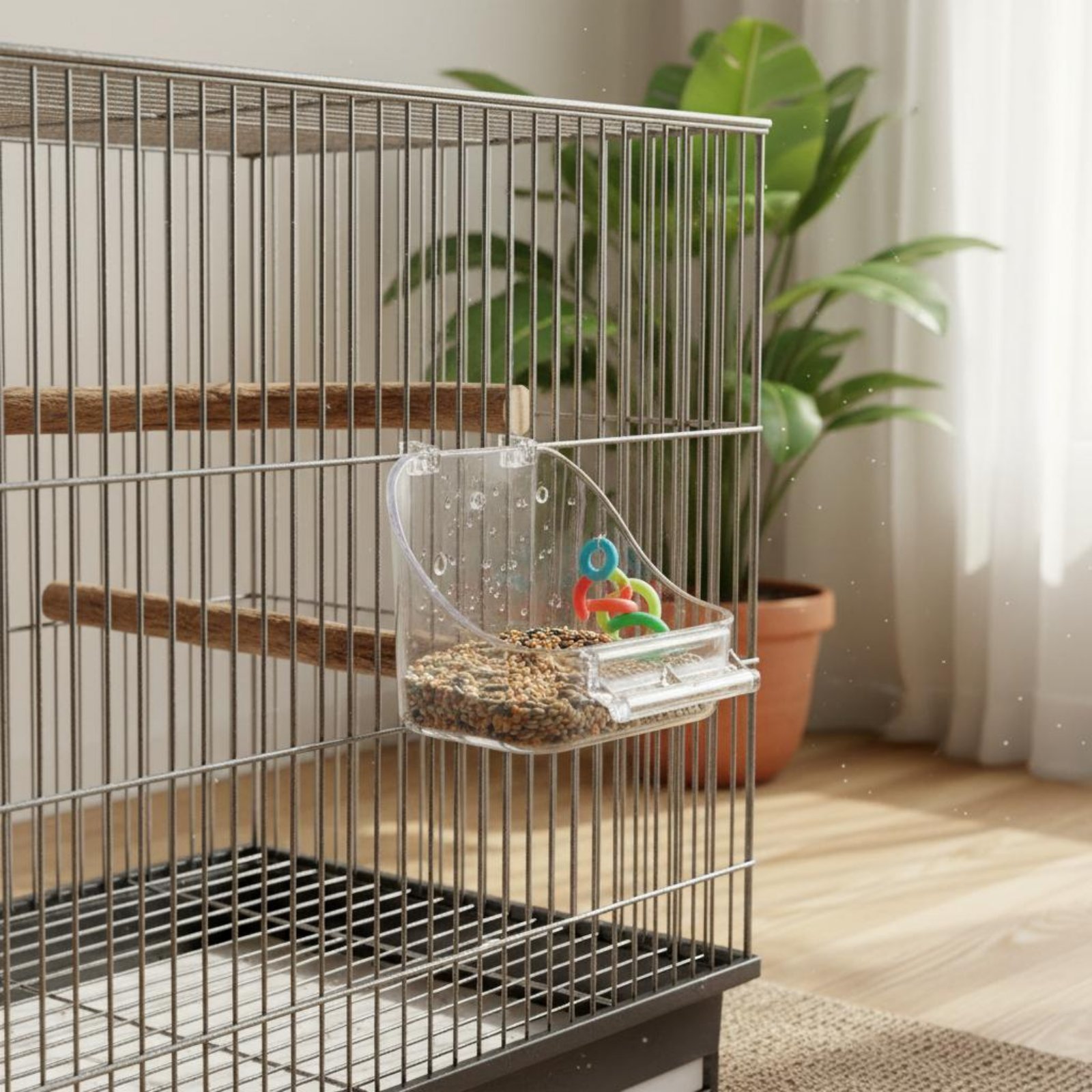 Bird Food Bowl Removable Enclo - огляд і ціна Pet Feeders