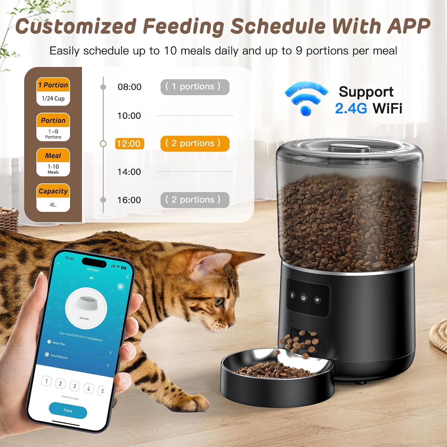 Pet Automatic Feeder 4L Smart  - огляд і ціна Pet Feeders