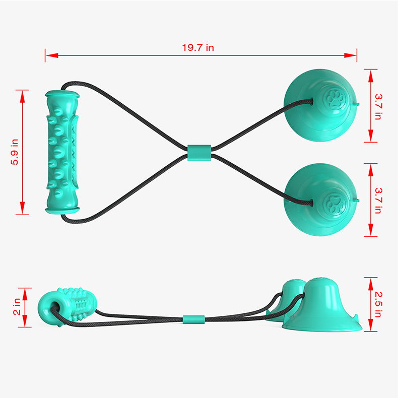 Dual Suction Cup Dog Chew Tug  - огляд і ціна Dog Rope Toy Aggressive Chewers