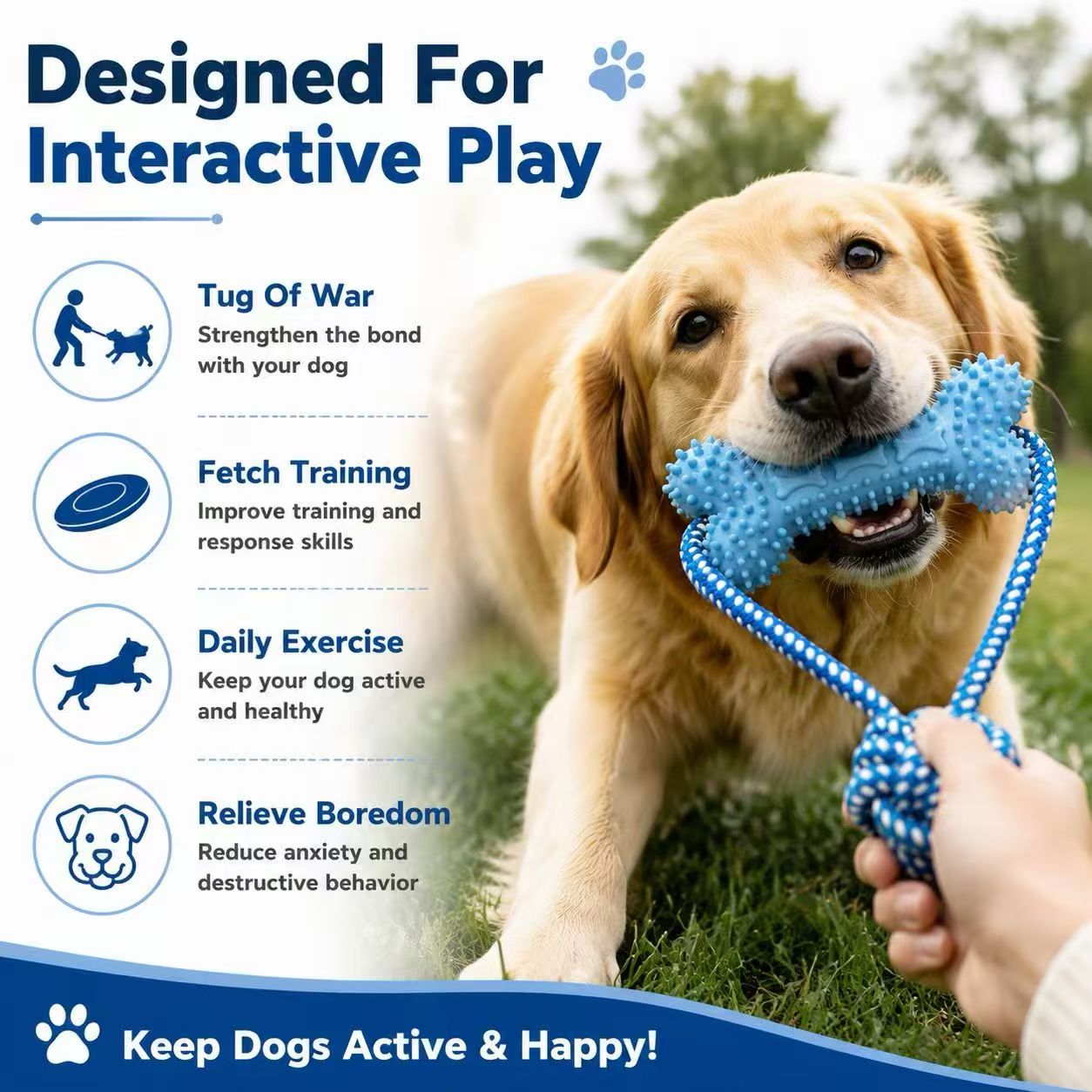 Dog Chew Toys for Aggressive C - огляд і ціна Dog Rope Toy Aggressive Chewers