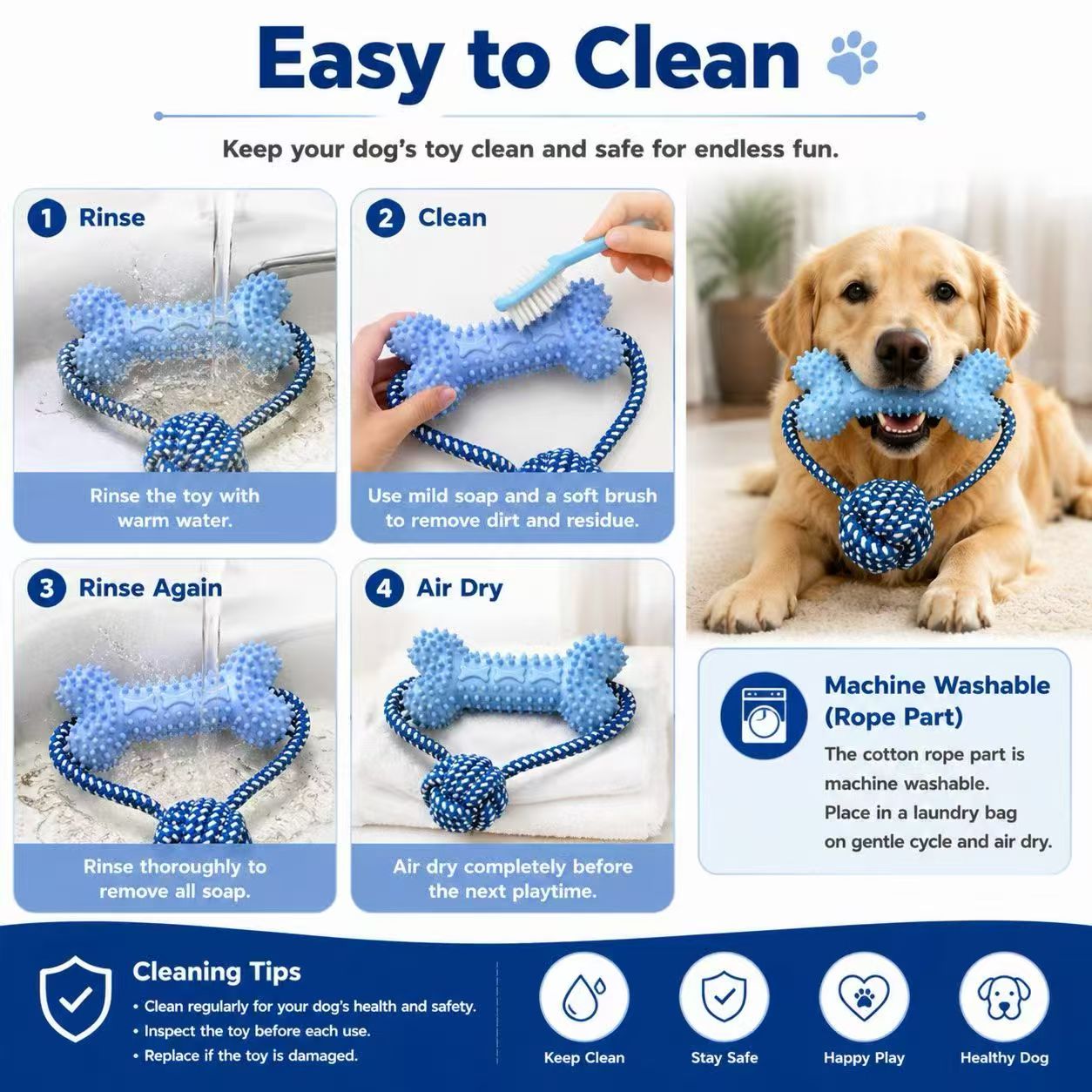 Dog Chew Toys for Aggressive C - огляд і ціна Dog Rope Toy Aggressive Chewers